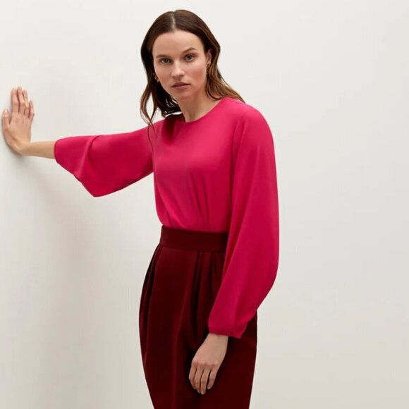 M.M. LaFleur Carrie Top Soft Wave Primrose Pink XS - Picture 3 of 10